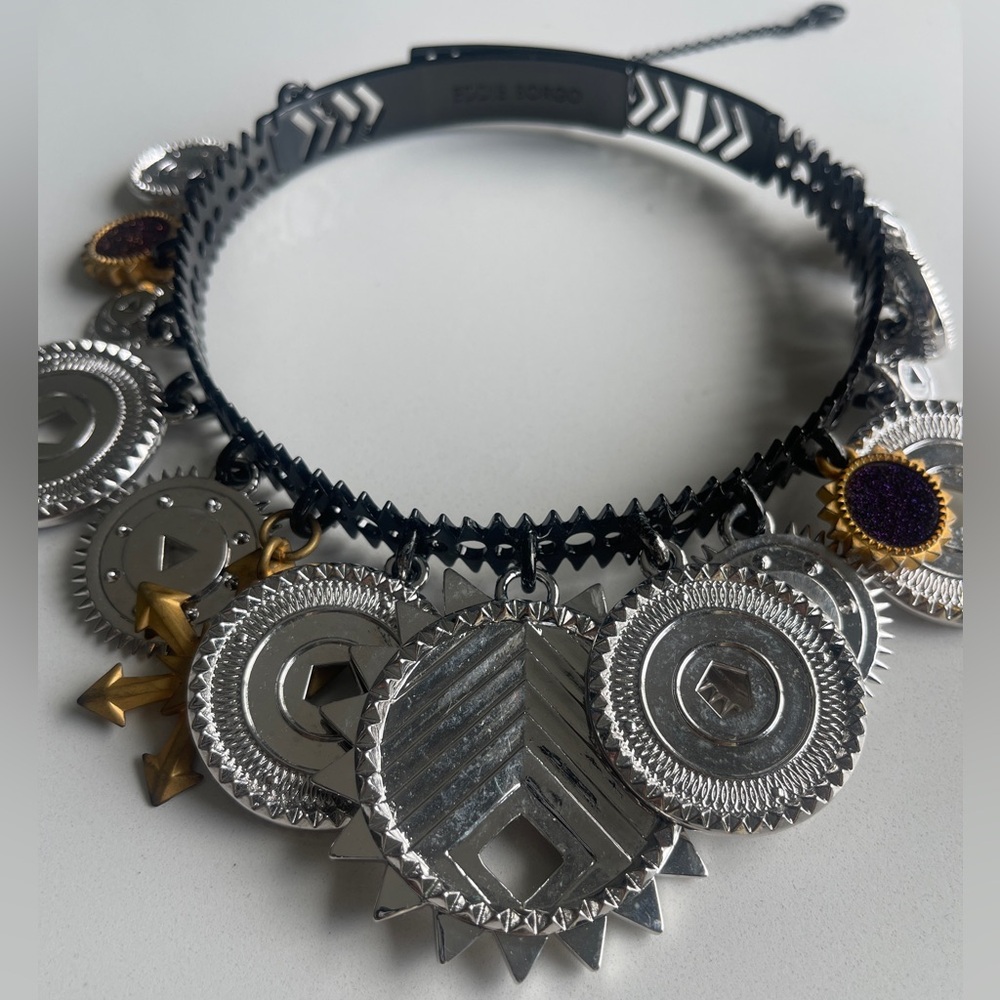 Eddie Borgo Silver and Gold Gear Necklace